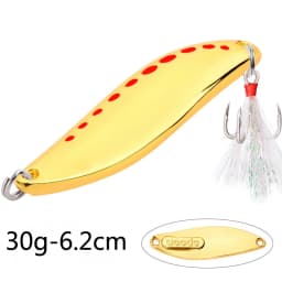 1Pcs Metal Spinner Spoon Fishing Lures 2.5g-30g Gold Silver Artificial Bait With Feather Treble Hook Trout Pike Bass Tackle