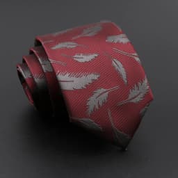 Novelty Men's Tie Floral Feather Elk Geometric Patten Red Blue Neckties Leisure Business Daily Wear Cravat Wedding Party Gift