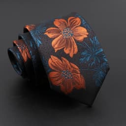 Novelty Men's Tie Floral Feather Elk Geometric Patten Red Blue Neckties Leisure Business Daily Wear Cravat Wedding Party Gift
