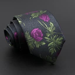 Novelty Men's Tie Floral Feather Elk Geometric Patten Red Blue Neckties Leisure Business Daily Wear Cravat Wedding Party Gift