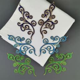 1 Pair Iron On Appliques Gold Embroidery Patches Flower For Cosplay Costume Trims 17*9CM