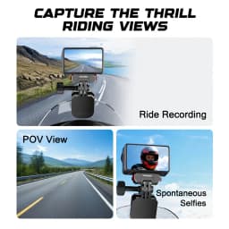 Ronkoen TZ-25 Motorcycle Windshield Clamp Mount Aluminum Alloy For Insta360 X4 Ace Pro 2 / DJI Action 5 Pro Action Camera