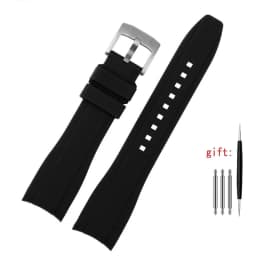 Curved End silicone rubber watch strap for men Rolex Water Ghost seiko citizen tissot 20MM 22MM sport Wristband Universal Belt