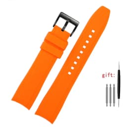 Curved End silicone rubber watch strap for men Rolex Water Ghost seiko citizen tissot 20MM 22MM sport Wristband Universal Belt