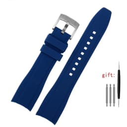 Curved End silicone rubber watch strap for men Rolex Water Ghost seiko citizen tissot 20MM 22MM sport Wristband Universal Belt