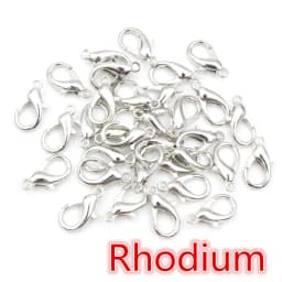 50pcs Bronze Gold Silver Plated Black Alloy Lobster Clasp Hooks for Necklace Chain DIY Jewelry Making Finding Supplies