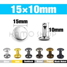100Sets 5-15mm Metal Double Cap Rivets Stud Round Nail Rivet For Leathercraft Accessories Repair Shoes Bag Belt Clothing Garment