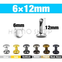 100Sets 5-15mm Metal Double Cap Rivets Stud Round Nail Rivet For Leathercraft Accessories Repair Shoes Bag Belt Clothing Garment