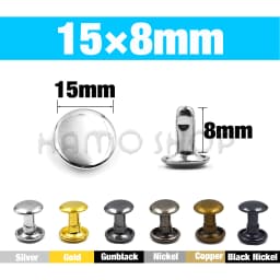100Sets 5-15mm Metal Double Cap Rivets Stud Round Nail Rivet For Leathercraft Accessories Repair Shoes Bag Belt Clothing Garment