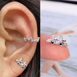1Pcs New Crystal Zircon Butterfly Clip On Nose Ring Flower Fake Nose Piercing Clip On Earrings Nose Clip Fake Piercing Jewelry