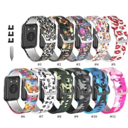 Sport Silicone Watchband For Huawei Watch Fit Strap Original SmarwatchWriststrap Belt Bracelet Printing Accessories with tool