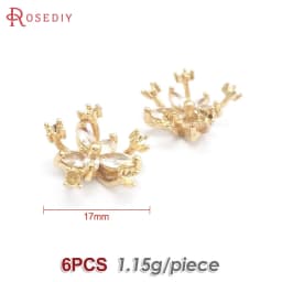 Diameter 12MM 14MM 15MM 18MM 18K Gold Color Brass Flower Caps Beads Caps Diy Jewelry Making Earrings Accessories for Women