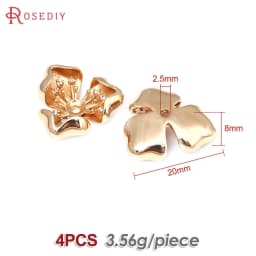 Diameter 12MM 14MM 15MM 18MM 18K Gold Color Brass Flower Caps Beads Caps Diy Jewelry Making Earrings Accessories for Women