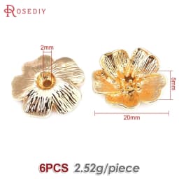 Diameter 12MM 14MM 15MM 18MM 18K Gold Color Brass Flower Caps Beads Caps Diy Jewelry Making Earrings Accessories for Women
