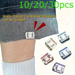 10/20/30pcs Random Color Invisible Hem Shortening Clips, Anti-Slip Pants Leg Fixing Grips Seamless Hems Buttons Non Slide Shoe