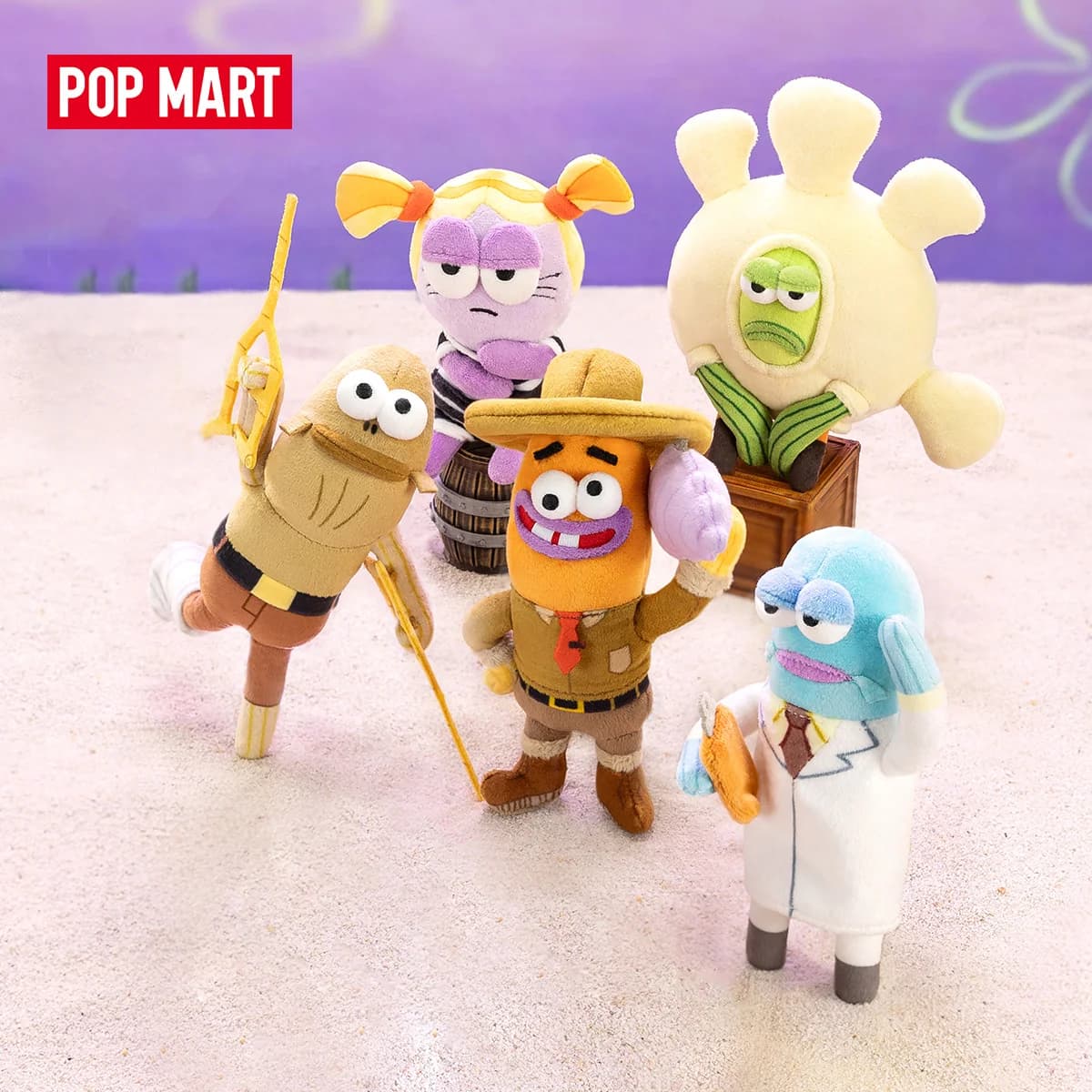 【EU】POP MART Residents of Bikini Bottom-Whimsical Plush Part2 1PC/6PCS Blindbox Collectable Figure Cute Gift