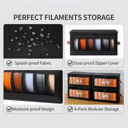 3D Printer Filament Storage Bag Moisture Proof Organizer Clear Window Pouch For 1kg PLA PETG TPU ABS Spools Foldable Carrier Bin