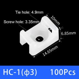 100Pcs Cable Tie Saddle Type Plastic Mount Base Wire Holder Fixing Seat USB Charging Data Line Winder Nylon HC-1/2/3/4/5 STM