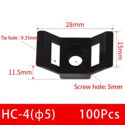 100Pcs Cable Tie Saddle Type Plastic Mount Base Wire Holder Fixing Seat USB Charging Data Line Winder Nylon HC-1/2/3/4/5 STM