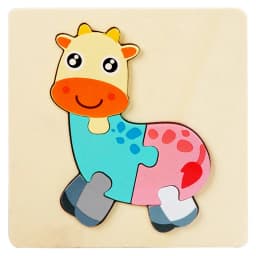 Kids Wooden Toys 3D Wood Puzzle Cartoon Animals Cognitive Jigsaw Puzzle Early Learning Educational Toys For Children Gift