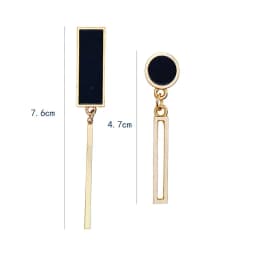 Black Hanging Long Earrings for Women Triangle Square Statement Drop Earrings 2025 Boucle Oreille Femme Fashion Jewelry