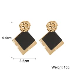 Black Hanging Long Earrings for Women Triangle Square Statement Drop Earrings 2025 Boucle Oreille Femme Fashion Jewelry