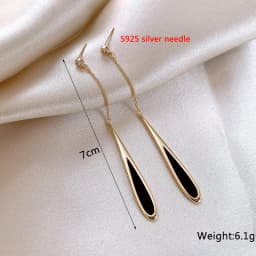 Black Hanging Long Earrings for Women Triangle Square Statement Drop Earrings 2025 Boucle Oreille Femme Fashion Jewelry