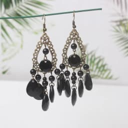 Black Hanging Long Earrings for Women Triangle Square Statement Drop Earrings 2025 Boucle Oreille Femme Fashion Jewelry