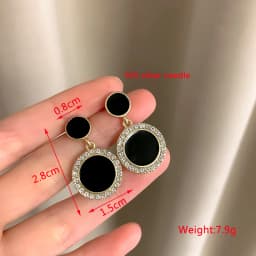 Black Hanging Long Earrings for Women Triangle Square Statement Drop Earrings 2025 Boucle Oreille Femme Fashion Jewelry