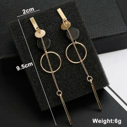 Black Hanging Long Earrings for Women Triangle Square Statement Drop Earrings 2025 Boucle Oreille Femme Fashion Jewelry