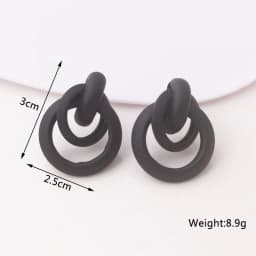 Black Hanging Long Earrings for Women Triangle Square Statement Drop Earrings 2025 Boucle Oreille Femme Fashion Jewelry