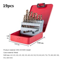 M35 HSS-CO 5% Cobalt Twist Drill Bit Set Metric Straight Shank Set With Metal Case For Stainless Steel Wood Metal Drilling