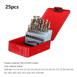 M35 HSS-CO 5% Cobalt Twist Drill Bit Set Metric Straight Shank Set With Metal Case For Stainless Steel Wood Metal Drilling
