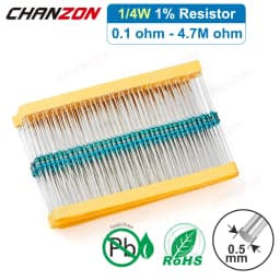 121 Values 1/4 Watt 1% High Precision Metal Film Resistors 1 100 220 330 470 1K 4.7K 10K 15K 20K 22K 33K 47K Ohm 1/4W Resistance