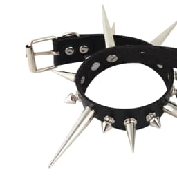 Long Spike Choker Punk Faux Leather Collar For Women Men Cool Big Rivets Studded Chocker Goth Style Necklace Accessories