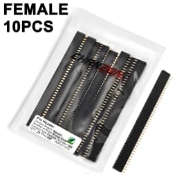 2 3 4 5 6 8 10 12 15 20 40 Female Pin Header Socket Gold Plated Solderless Single Row 2.54mm 2.54 mm 4pin 20pin 40pin Connector