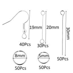 100/220/300pcs Earrings Set Earring Hooks Open Jump Rings Ear Plug Connects For DIY Jewelry Making Findings Supplies Accessories