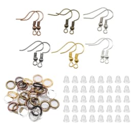 100/220/300pcs Earrings Set Earring Hooks Open Jump Rings Ear Plug Connects For DIY Jewelry Making Findings Supplies Accessories
