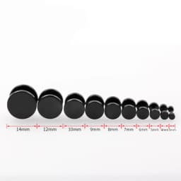Punk Black Round Stud Earrings For Women Men Boy Minimalism Fashion Stainless Steel Ear Jewelry Earrings Wholesale Size 4mm-14mm