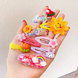 12PCS/Set New Girls Cute Colorful Cartoon Flower Hairpins Children Kids Lovely Hair Clips Barrettes Fashion Hair Accessories