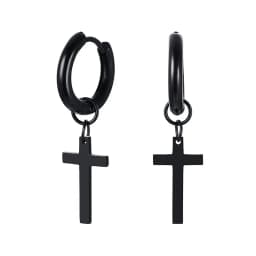 Stainless Steel Earring with Cross Charm for Guys Men's Jewelry