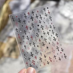 Self-adhesive Letters Nail Stickers 3D Nail Decorations Black White English Letter Number For DIY French Nails Design Stickers