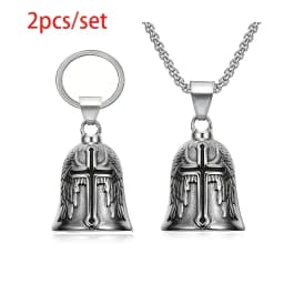 Motorcycle lucky riding dragon bell key chain for good luck prayer hand bell lucky riding bell