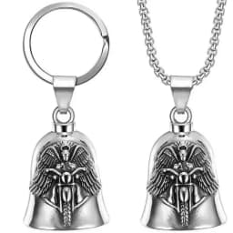 Motorcycle lucky riding dragon bell key chain for good luck prayer hand bell lucky riding bell