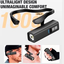 2025 Ear Clip Headlamp– Bright LED Headlight, Rechargeable Waterproof Head Flashlight for Fishing Hiking Running Cycling Outdoor