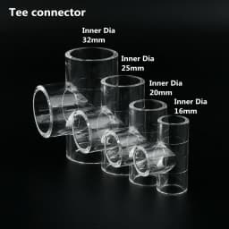 16 20 25 32 40 50mm Acrylic Pipe 90 Degree Elbow Transparent Plexiglass Fish Aquarium Water Tank Accessories Tank Tee Way Joints