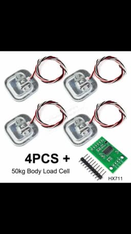 4PCS 50kg Human Scale Load Cell Weight Sensor + HX711 AD Module Body Load Cell Weighing Pressure Sensor Measurement Tools