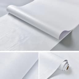 PVC Waterproof Decorative Film Wood White Wallpaper Self-adhesive Stickers Kitchen Cabinet Bedroom Wardrobe Furniture Renovation