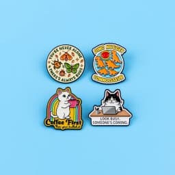 Funny Office Social Cats Enamel Pins Animals Dinosaur Butterfly Quotes Brooch Lapel Pin Badge Accessories Fashion Jewelry Gifts