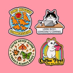 Funny Office Social Cats Enamel Pins Animals Dinosaur Butterfly Quotes Brooch Lapel Pin Badge Accessories Fashion Jewelry Gifts